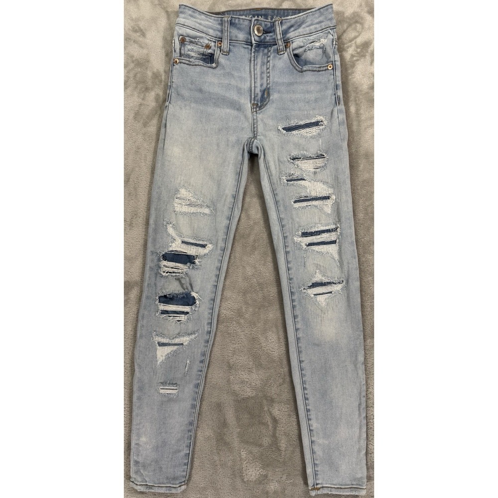 American Eagle Jeans Womens 00 Short Blue‎ Next Level Stretch High Rise Jegging